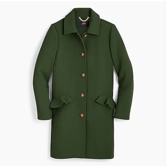 Topcoat with ruffle pockets in Italian double clot